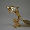 Złota figurka delfin z kryształkami swarovskiego 122-0052