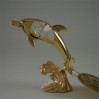 Złota figurka delfin z kryształkami swarovskiego 122-0052