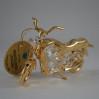 Złota figurka motocykl z kryształkami swarovskiego 122-0085
