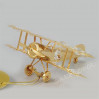 Złota figurka samolot z kryształkami swarovskiego 122-0077