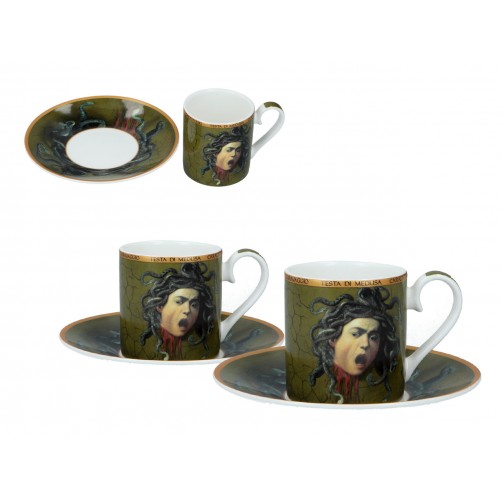 Kpl. 2 filiżanek espresso - M. M de Caravaggio, Głowa Meduzy (CARMANI) 850-0301