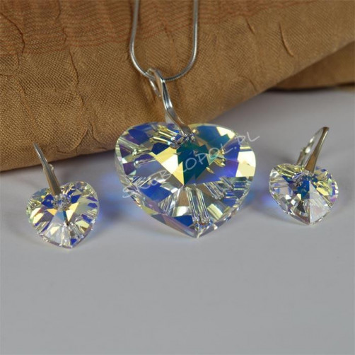 Komplet HEART SWAROVSKI - CRYSTAL AB 28.0MM