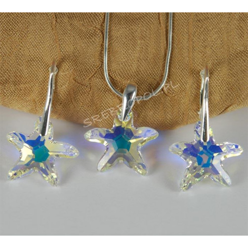 Komplet STARFISH SWAROVSKI - CRYSTAL AB 16.0MM