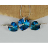 Komplet HEART SWAROVSKI - BERMUDA BLUE 18.0MM