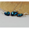 Komplet HEART SWAROVSKI - BERMUDA BLUE 18.0MM