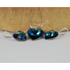 Komplet HEART SWAROVSKI - BERMUDA BLUE 18.0MM
