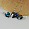Komplet HEART SWAROVSKI - BERMUDA BLUE 18.0MM
