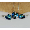 Komplet HEART SWAROVSKI - BERMUDA BLUE 18.0MM