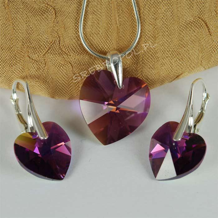 Komplet HEART SWAROVSKI - AMETHYST AB 18.0MM