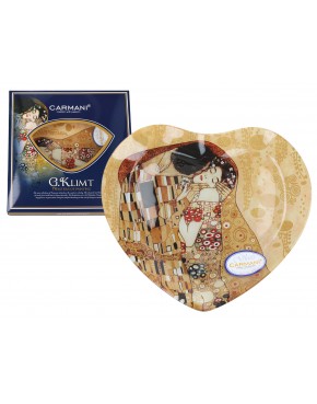 Talerz dekoracyjny serce - G. Klimt, Pocałunek 24.5x23cm 198-1403