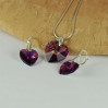 Komplet HEART SWAROVSKI - AMETHYST AB 18.0MM