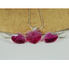 Komplet HEART SWAROVSKI - FUCHSIA 18.0MM
