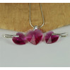 Komplet HEART SWAROVSKI - FUCHSIA 18.0MM