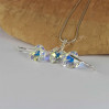 Komplet HEART SWAROVSKI - CRYSTAL AB 14.0MM wiszące