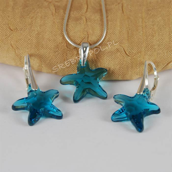 Komplet STARFISH SWAROVSKI - INDICOLITE 16.0MM