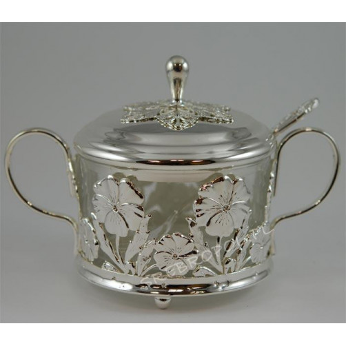 Cukiernica posrebrzana z łyżeczką 466-7435