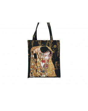 Torba śniadaniowa - G. Klimt, Pocałunek i Drzewo życia (czarne tło) (CARMANI) 021-9174