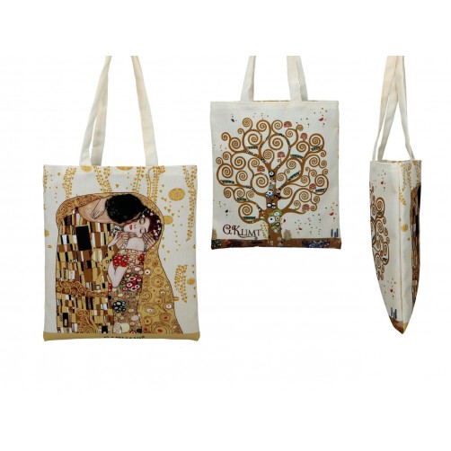 Torba śniadaniowa - G. Klimt, Pocałunek i Drzewo życia (kremowe tło) (CARMANI) 021-9175 Torba śniadaniowa - G. Klimt, Pocałunek i Drzewo życia (kremowe tło) (CARMANI) 021-9175
