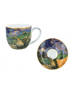 Kpl. 2 filiżanek ze spodkami - V. van Gogh, Chaty kryte strzechą (CARMANI) 830-7123