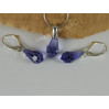 Komplet DROP SWAROVSKI - TANZANITE 15.0MM