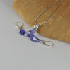 Komplet DROP SWAROVSKI - TANZANITE 15.0MM