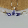 Komplet DROP SWAROVSKI - TANZANITE 15.0MM