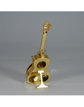 Złota figurka gitara z kryształkami swarovskiego 122-0156