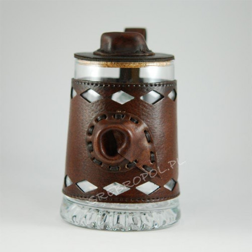 Kufel ze szkła w skórze 2802 A