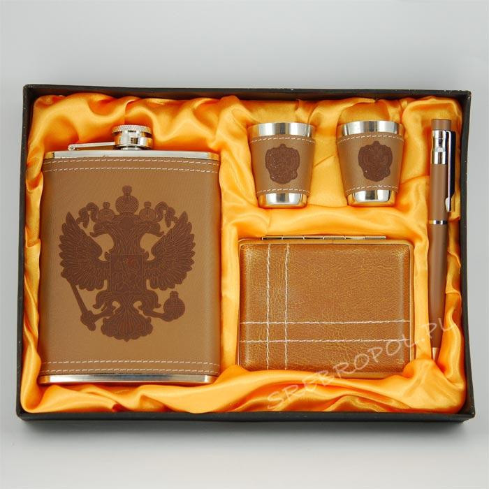 Zestaw piersiówka+papierośnica+kieliszki+długopis 6.3036