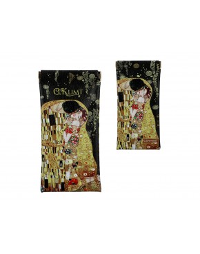 Etui na okulary, miękkie - G. Klimt, Pocałunek, czarne tło(CARMANI) 021-8312