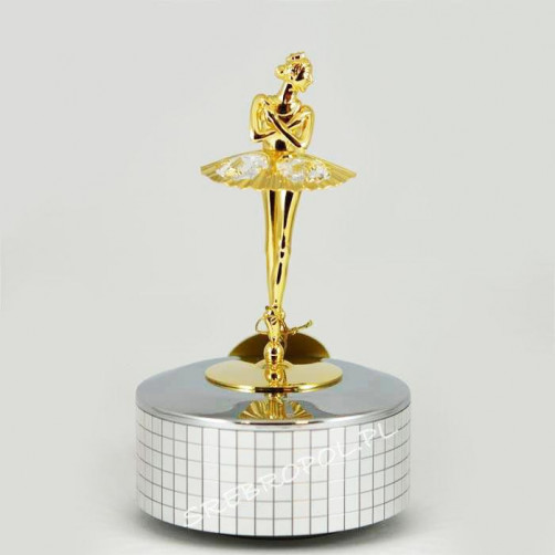 Złota pozytywka baletnica z kryształkami swarovskiego + opcja grawer