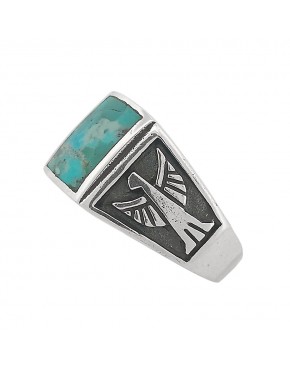 Sygnet srebrny z turkusem SYG14
