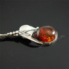 Łyżeczka srebrna z bursztynem ŁYŻ-7 W 74/0 B