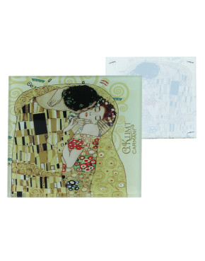 Podkładka szklana - G. Klimt, Pocałunek, kremowe tło (CARMANI) 195-3101