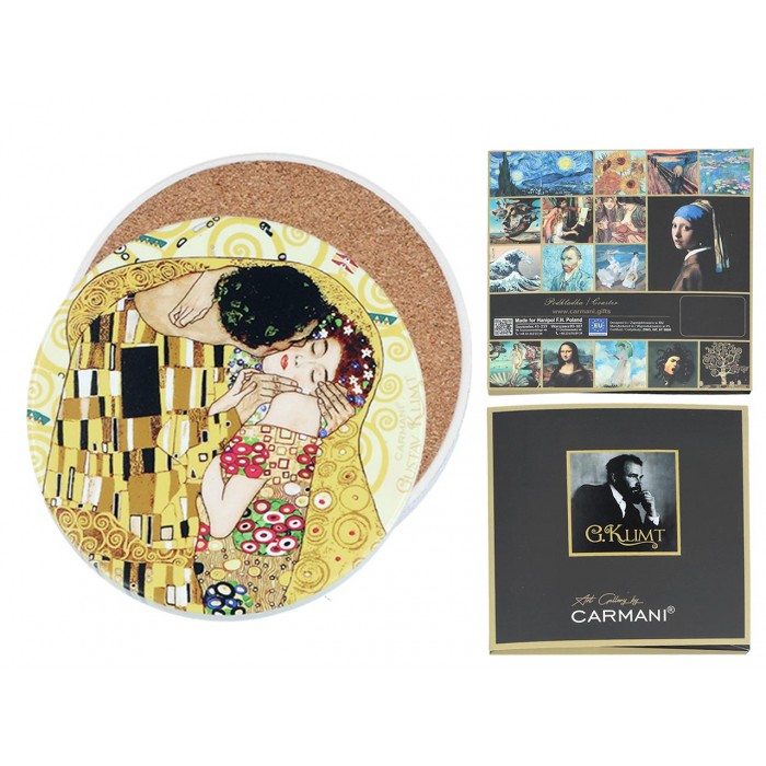 Podkładka ceramiczna, okrągła - G. Klimt, Pocałunek (CARMANI) 008-3000