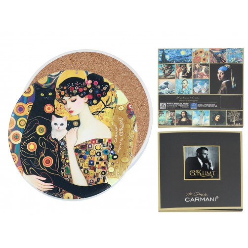 Podkładka ceramiczna, okrągła - Inspirowane malarstwem G. Klimt (CARMANI) 008-3004