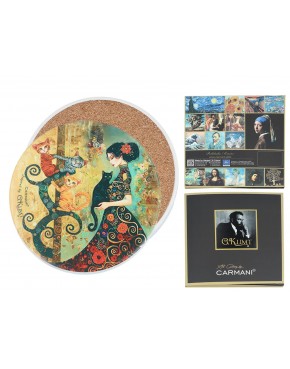 Podkładka ceramiczna, okrągła - Inspirowane malarstwem G. Klimt (CARMANI) 008-3006