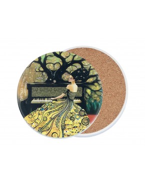 Podkładka ceramiczna, okrągła - Inspirowane malarstwem G. Klimt (CARMANI) 008-3007