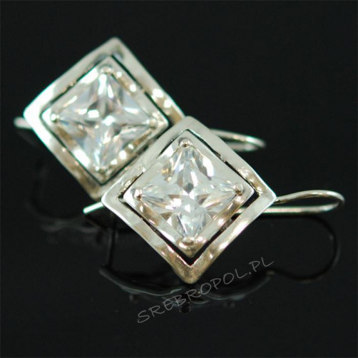 Kolczyki srebrne wiszące z cyrkoniami CC 8.8g