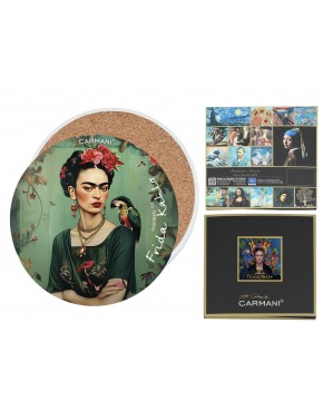 Podkładka ceramiczna, okrągła - Inspirowane malarstwem F. Kahlo (CARMANI) 008-3402