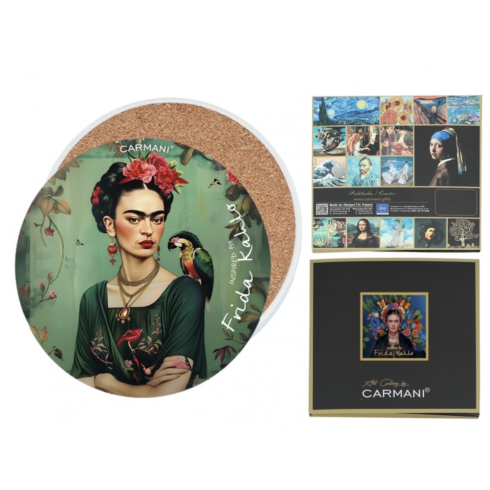 Podkładka ceramiczna, okrągła - Inspirowane malarstwem F. Kahlo (CARMANI) 008-3402