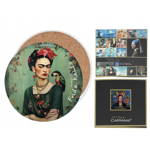 Podkładka ceramiczna, okrągła - Inspirowane malarstwem F. Kahlo (CARMANI) 008-3402
