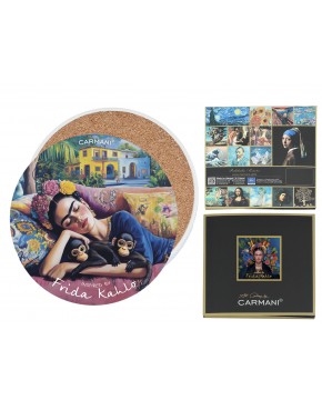 Podkładka ceramiczna, okrągła - Inspirowane malarstwem F. Kahlo (CARMANI) 008-3404