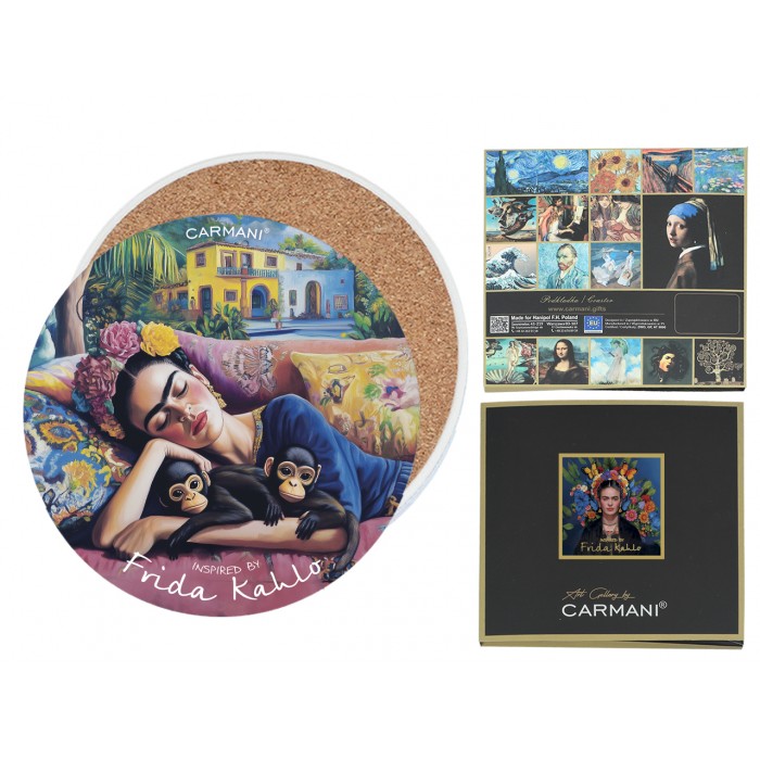 Podkładka ceramiczna, okrągła - Inspirowane malarstwem F. Kahlo (CARMANI) 008-3404