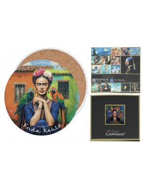 Podkładka ceramiczna, okrągła - Inspirowane malarstwem F. Kahlo (CARMANI) 008-3405