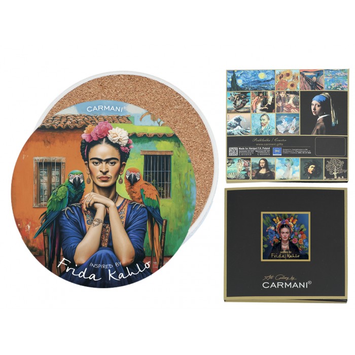 Podkładka ceramiczna, okrągła - Inspirowane malarstwem F. Kahlo (CARMANI) 008-3405
