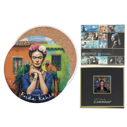 Podkładka ceramiczna, okrągła - Inspirowane malarstwem F. Kahlo (CARMANI) 008-3405 Podkładka ceramiczna, okrągła - Inspirowane malarstwem F. Kahlo (CARMANI) 008-3405