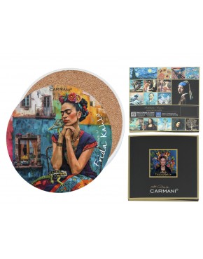 Podkładka ceramiczna, okrągła - Inspirowane malarstwem F. Kahlo (CARMANI) 008-3406