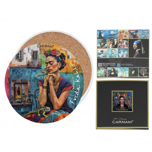 Podkładka ceramiczna, okrągła - Inspirowane malarstwem F. Kahlo (CARMANI) 008-3406