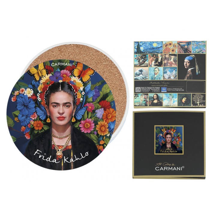 Podkładka ceramiczna, okrągła - Inspirowane malarstwem F. Kahlo (CARMANI) 008-3407